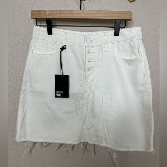 Paige Jeans Aideen exposed white button skirt 29 - Picture 4 of 8